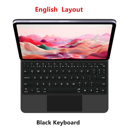 Backlit Magic Keyboard Case for iPad Pro 11/13" (2024 M4) & iPad Air M2 – Smart Folio Cover