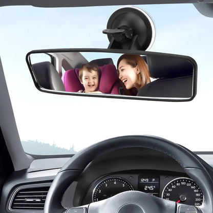 360° Car Rear View Mirror - Wide-Angle Adjustable Interior Mirror with Suction Cup Mount