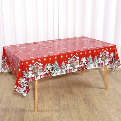 Christmas Santa Claus Tablecloth - Holiday Dining Table Cover Decor for Home, Navidad Noel & New Year Celebrations 2025