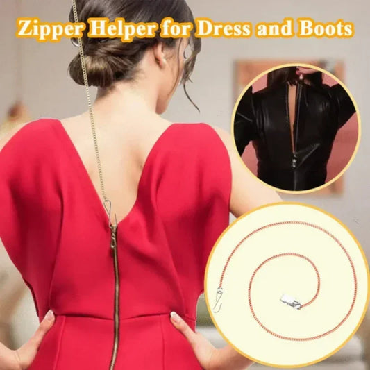 Zipper Helper Tool - Easy Pull Hook Aid for Dresses, Boots & Garment Zipper Chains