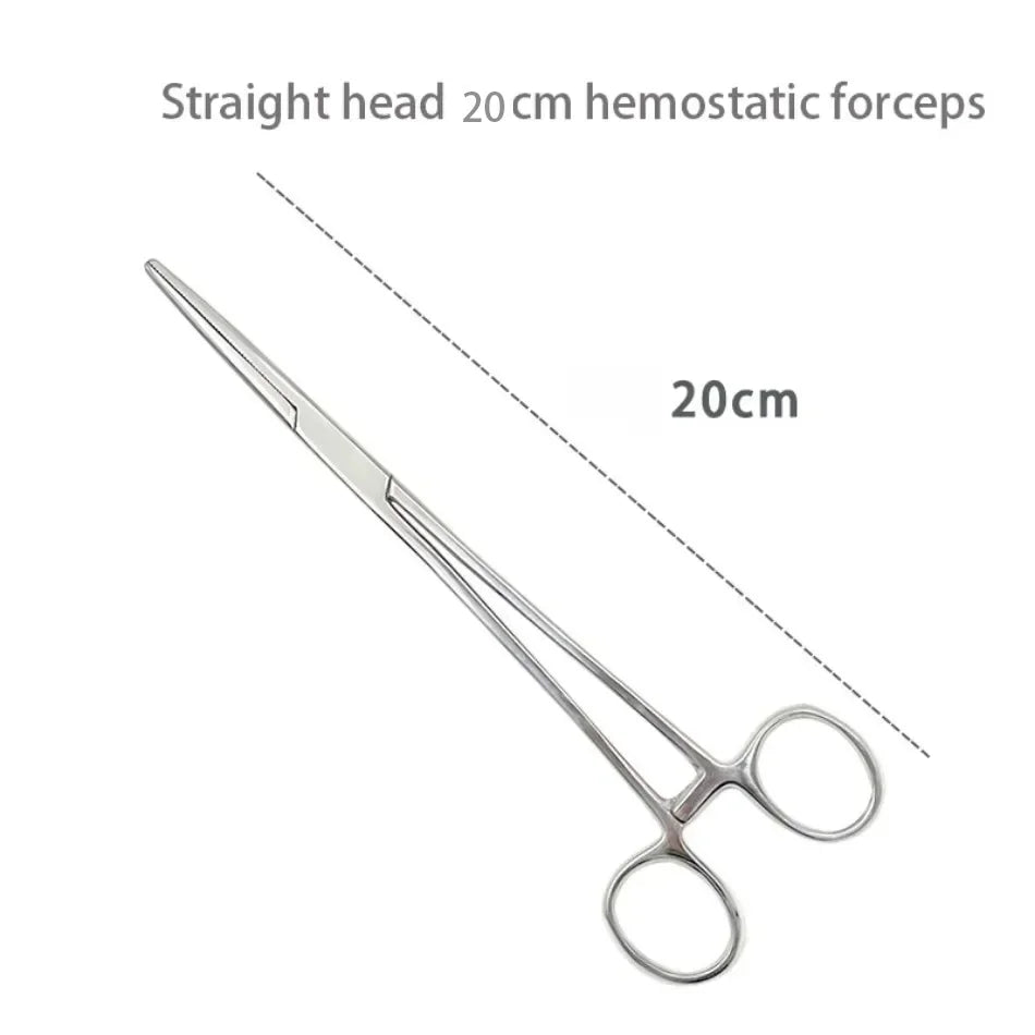Stainless Steel Hemostatic Forceps - Locking Surgical Clamps with Curved & Straight Tip Pliers