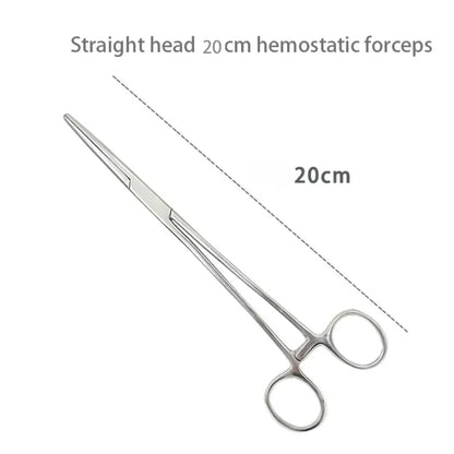 Stainless Steel Hemostatic Forceps - Locking Surgical Clamps with Curved & Straight Tip Pliers