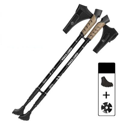 2PCS Nordic Walking Poles — Telescopic 7075 Aluminum Trekking Sticks for Hiking & Senderismo