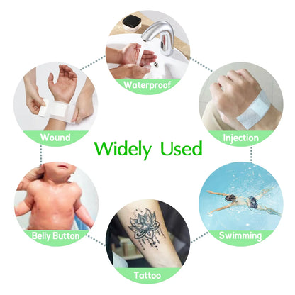 EZ Waterproof Tattoo Film – Aftercare Adhesive Bandage for Skin Healing & Protection, Derm Defender