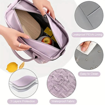 Large Insulated Lunch Bag Cooler – Durable Polyester Lunch Box with Shoulder Strap for Work, School & Picnics