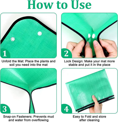 Waterproof Gardening Mat - Thickened Reusable Plant Repotting Pad for Soil Changing & Pot Transplanting
