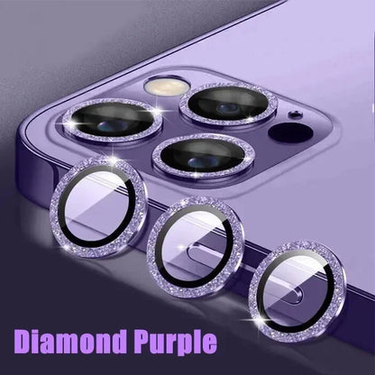 3PCS Metal Camera Lens Protector - Tempered Glass Cover for iPhone 11 12 13 14 15 Pro Max & Plus