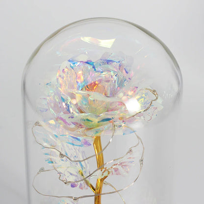 Hot LED Enchanted Galaxy Rose - Eternal Beauty and the Beast Rose with Fairy Lights in Dome - Perfect Christmas and Valentine's Day Gift