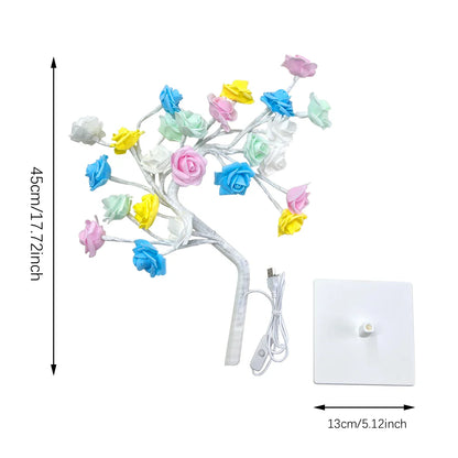 36/108 LED USB Table Lamp – Rose String Lights, Tree Night Light for Girls, Party, Camping & Summer Home Decor