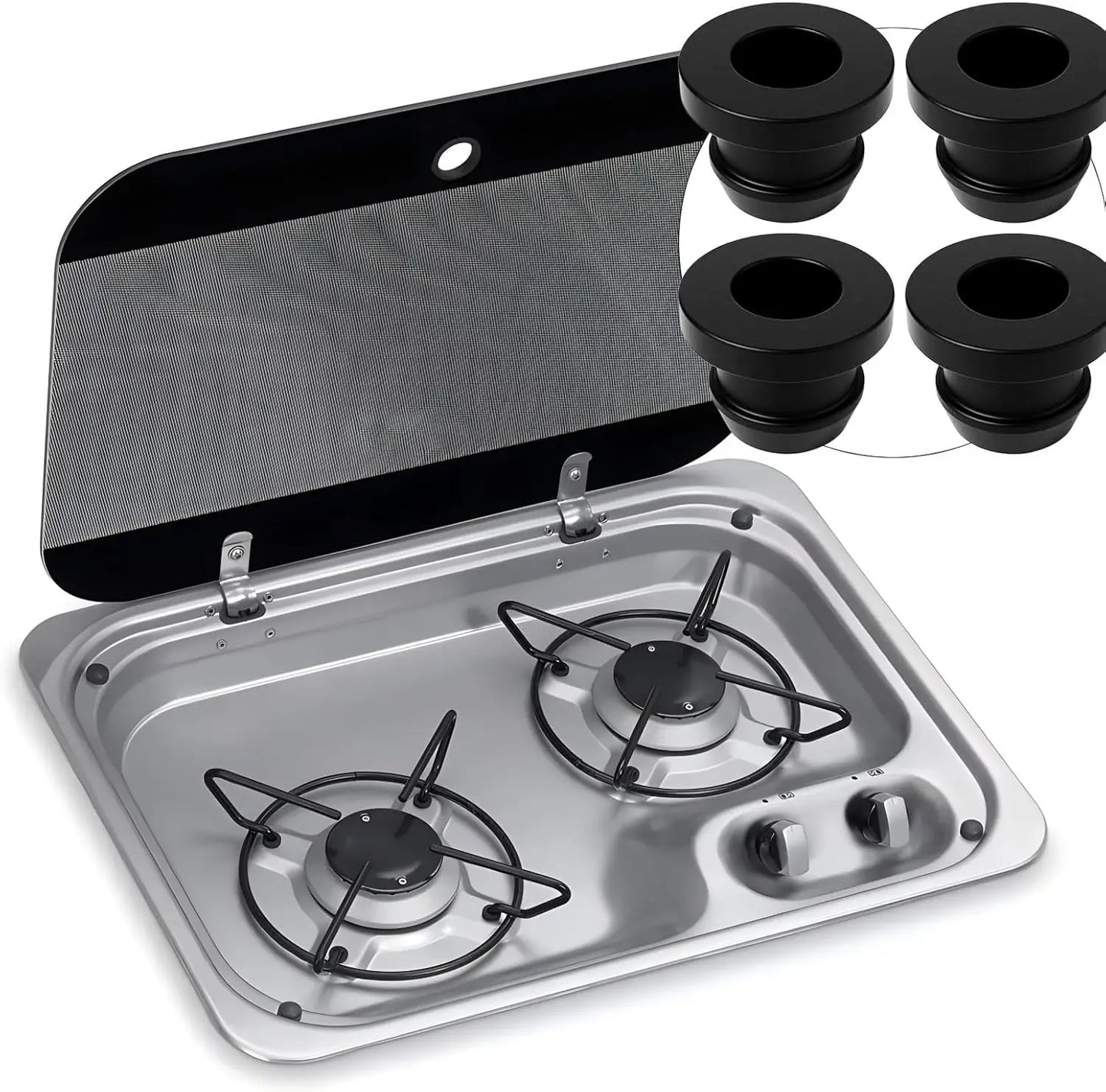 16PCS Rubber Seal Grommet Set – Caravan & Camper Van Accessories for SMEV/Dometic Hob Support, Motorhome & Trailer Replacement Parts