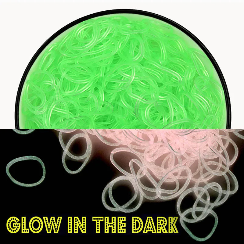 600pcs Fluorescent Glow Bracelet Kit - DIY Rubber Loom Bands for Kids Party Crafts, Wrist & Necklace Making Supplies