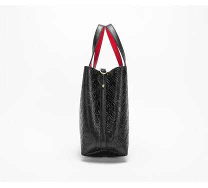 CH Fashion Women’s Shoulder Bag – Large Capacity Casual PU Leather Handbag with Embossed Letters