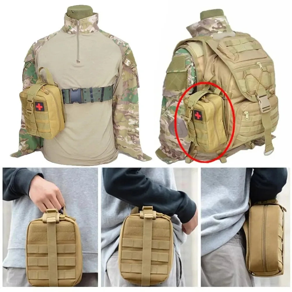 Outdoor First Aid Kit - EDC MOLLE Medical Survival Emergency Pack for Camping Hiking Fishing & Travel