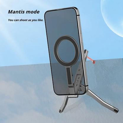 Aluminum Magnetic Phone Tripod – Foldable Universal Magsafe Holder & Camera Phone Stand
