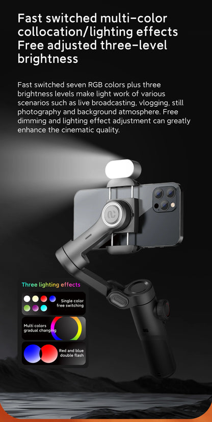 AOCHUAN RGB Magnetic LED Fill Light – Adjustable Brightness & Colors for Phone, Selfie, Live, & Video Photography