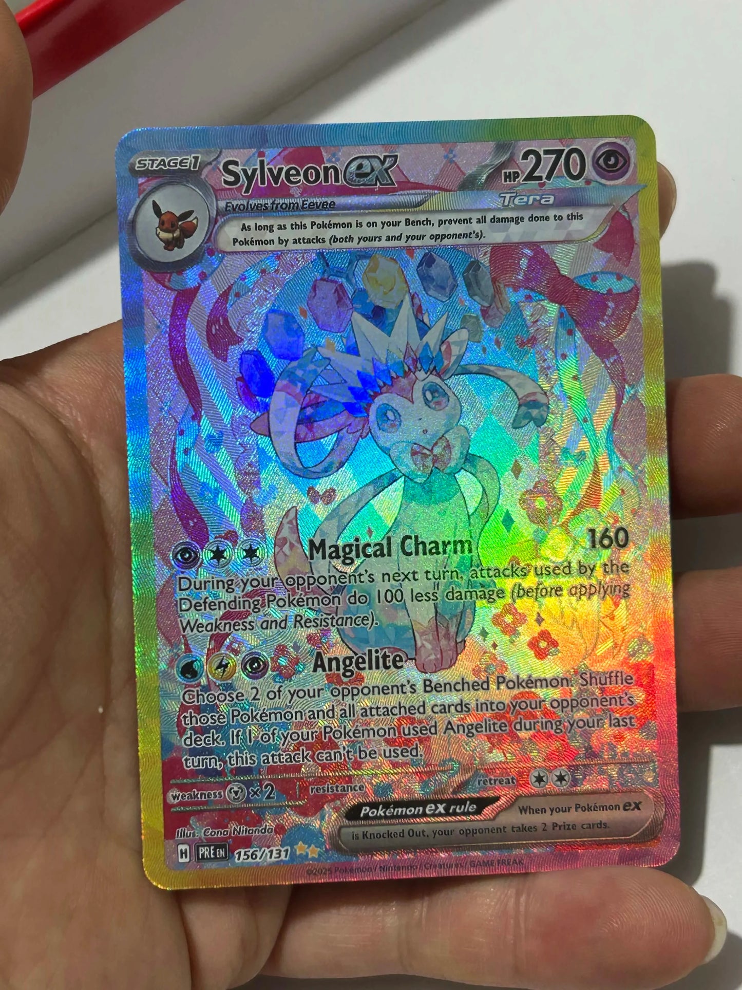 PTCG Sv8 Eeveelution 151 Trading Cards - Umbreon, Sylveon, Leafeon, Eevee, Flareon, High-Quality Anime Game Collectibles