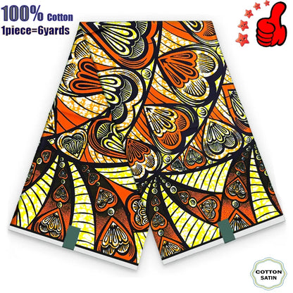 African Real Wax Fabric - High Quality 100% Cotton Ankara Pagne for Women’s Dresses