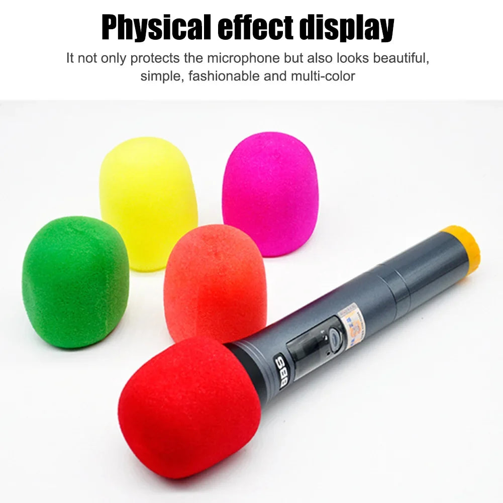 10pcs Thick Microphone Foam Covers - Professional Windscreen Sponge Caps for Studio Mic Protection