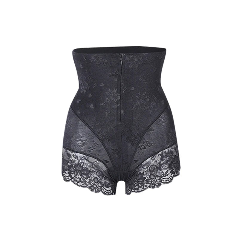 OWEQ Sexy Lace Shaper Panties – Double Control Body Shapewear with Zipper for Slimming
