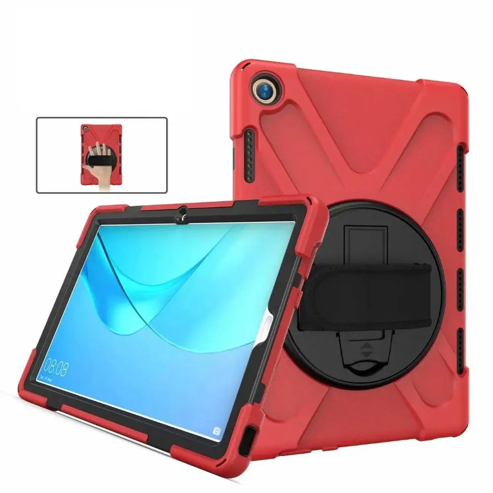 Huawei MediaPad M5 10.8 Case - 360° Rotating Hand Strap Shockproof Protective Stand Cover
