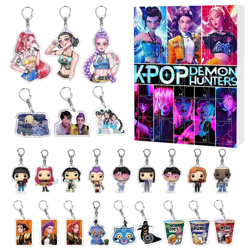 Kpop Demon Hunters Advent Calendar Blind Box — Rumi, Mira, Zoey, Tiger — 24-Day Christmas Countdown Gift