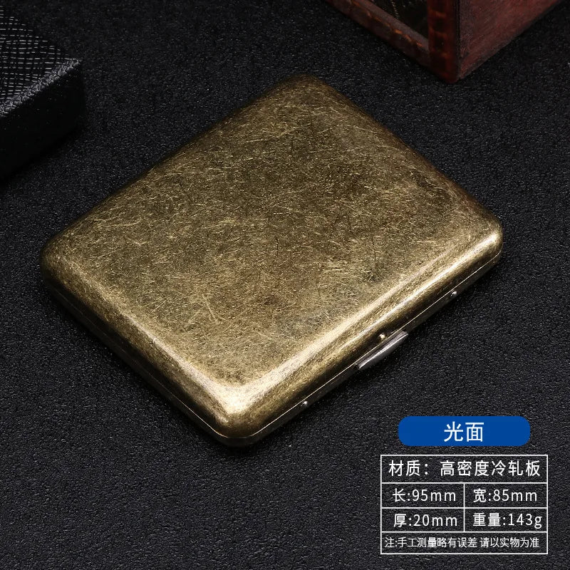 Retro Metal Cigarette Case - 20-Piece Capacity Vintage Bronze Tobacco Storage Holder