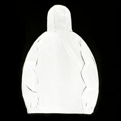 New Men’s Reflective Jacket - Solid Color Polyester Night Reflective Student and Dance Trend Jacket