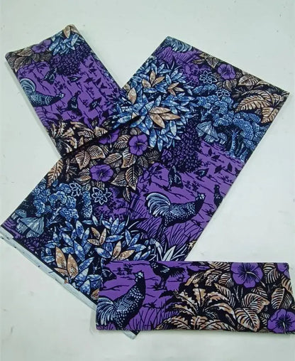 100% Cotton Ankara Fabric - High Quality African Print Batik Real Wax Pagne 6 Yards for Stylish Sewing