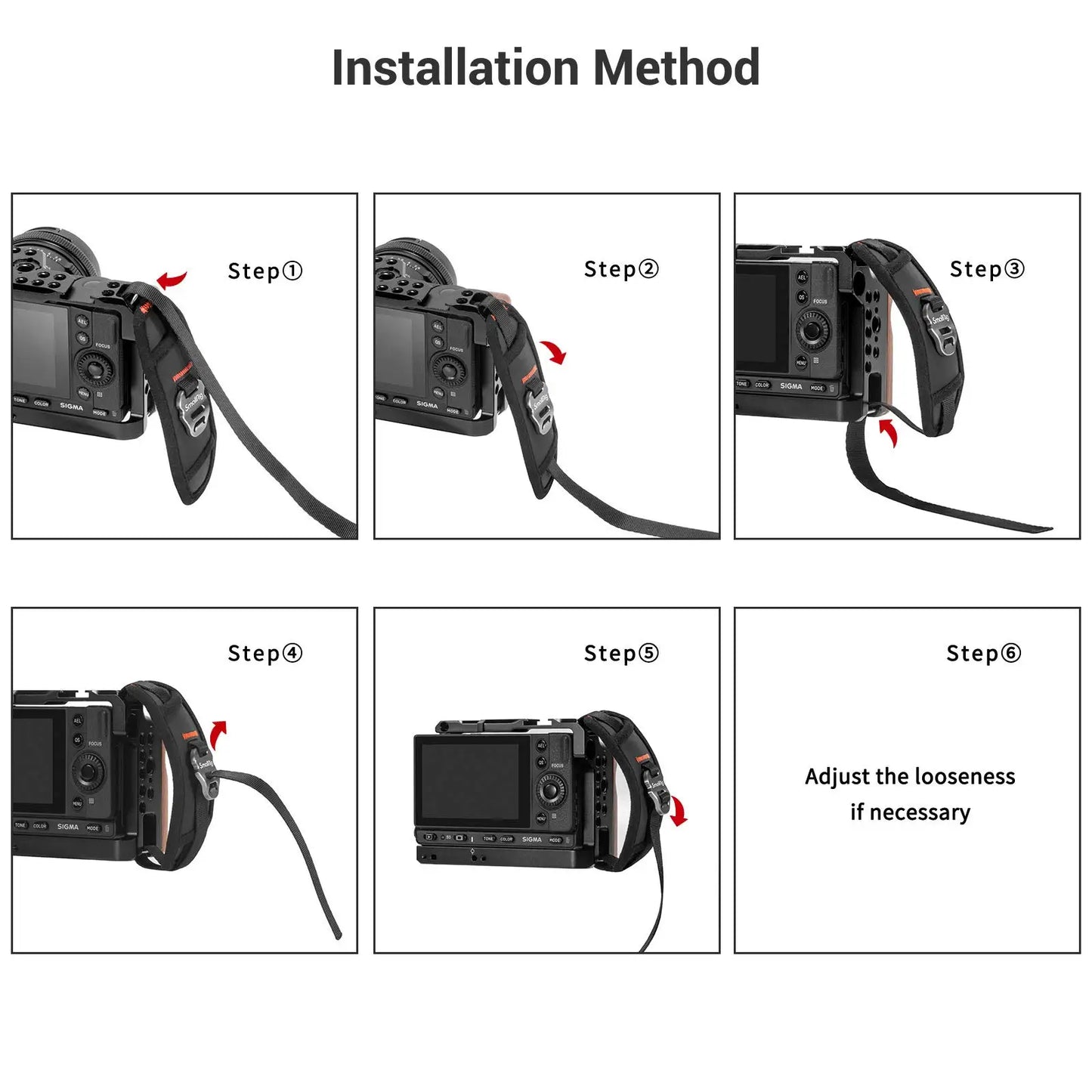 SmallRig DSLR Camera Hand Strap - Adjustable Secure Grip Support for Camera Cage Rig 2456