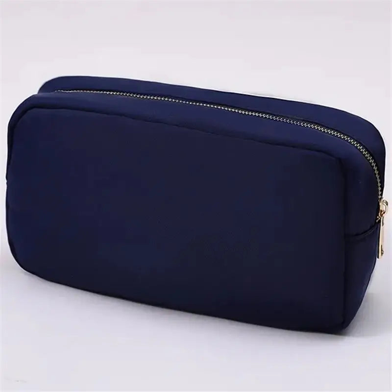 Multi-Color Nylon Cosmetic Bag - Large Zipper Makeup Pouch & Toiletry Organizer for Women and Girls