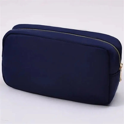 Multi-Color Nylon Cosmetic Bag - Large Zipper Makeup Pouch & Toiletry Organizer for Women and Girls