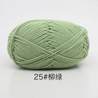 40-50g/Set 4ply Milk Cotton Knitting Yarn – Dyed Lanas for Crochet, Sweaters, Hats & Dolls, Affordable Craft Supplies