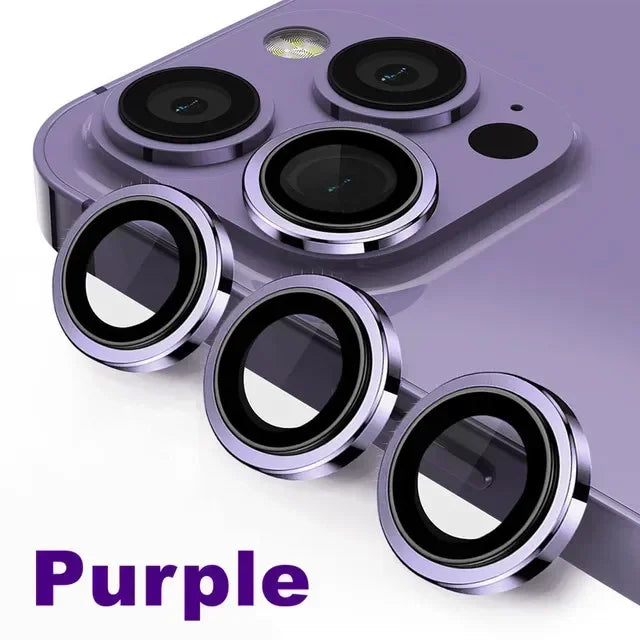 3PCS Metal Camera Lens Protector - Tempered Glass Cover for iPhone 11 12 13 14 15 Pro Max & Plus
