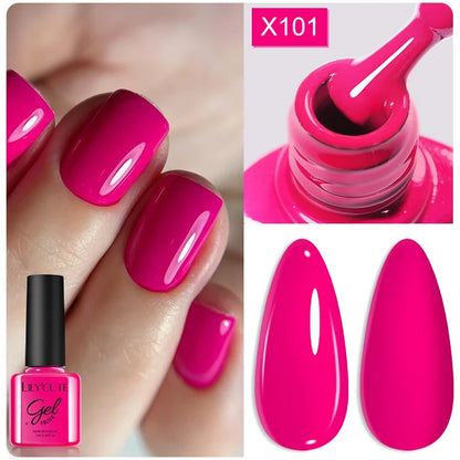 LILYCUTE Solid Color Gel Nail Polish 7ml - Semi-Permanent Soak Off UV LED Gel Varnish for Nail Manicure Art