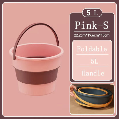 Portable Foldable Silicone Bucket - 5/10/17L Collapsible Basin for Camping, Laundry, Car Wash, Fishing & Household Use