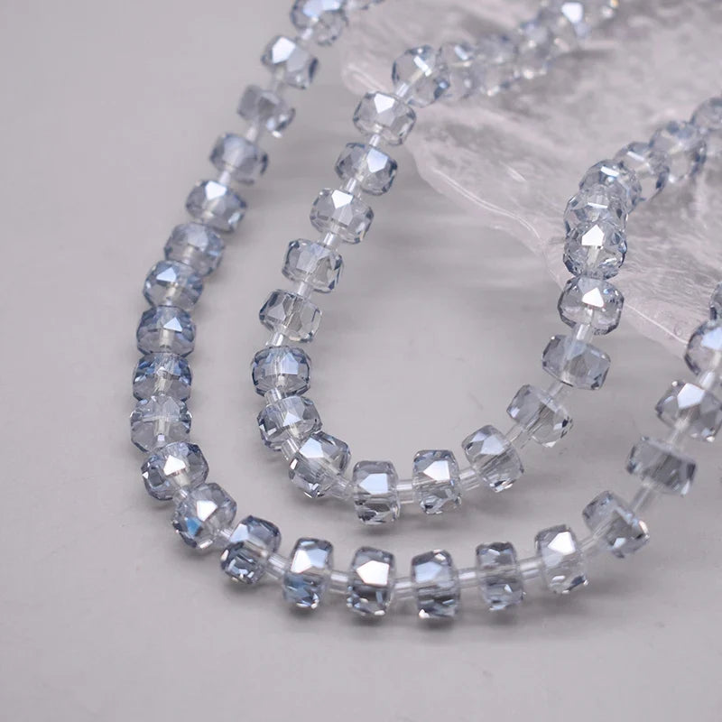 8mm Crystal Glass Beads Set - 30PCS Color Wheel Faceted Round Loose Beads for DIY Jewelry Making & Bracelets