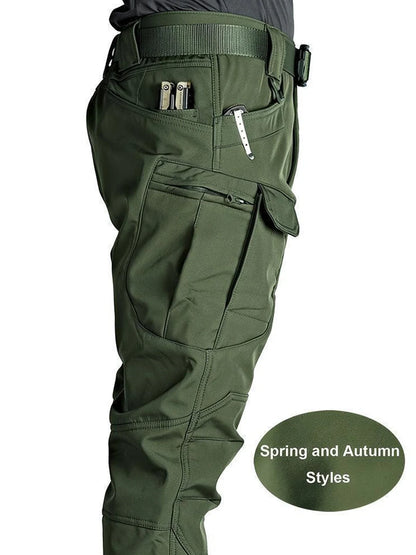 Men's Multi-Pocket Cargo Pants - Stretchy Breathable Outdoor Casual Trousers with Regular Fit Design