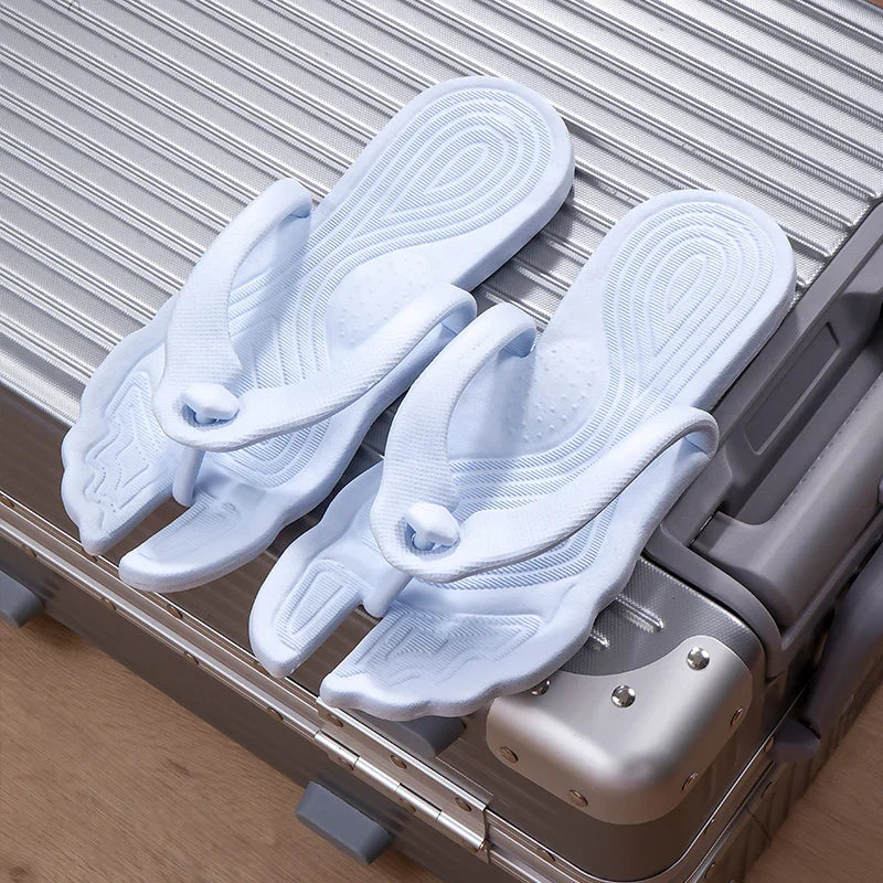 Folding Travel Slippers – Anti-Skid Bath & Beach Flip-Flops for Couples