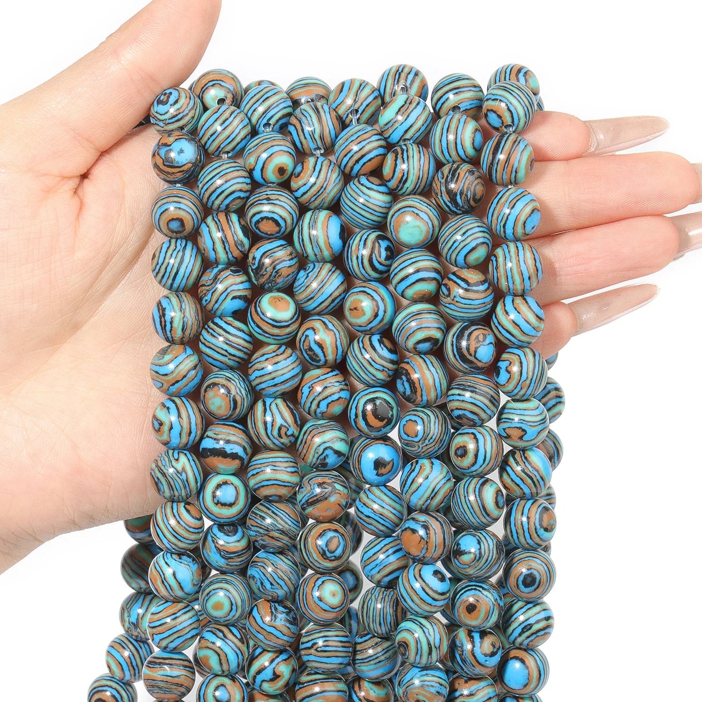 Natural Flame Stone Beads - Yooperlite & Fire Sodalite Loose Spacer Beads for DIY Bracelets and Necklaces