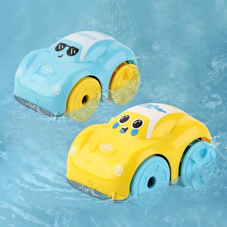 Kids Bath Water Toys - Cartoon Clockwork Amphibious Car Floating Baby Bath Toy Gift