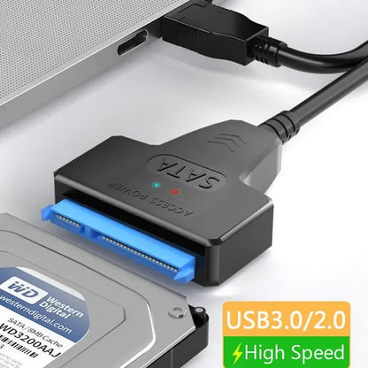 SATA to USB 3.0 Adapter Cable for 2.5 Inch HDD SSD - SATA III 22 Pin Hard Drive Connector with 6Gbps Data Transfer