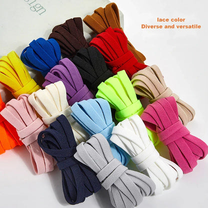 No-Tie 8MM Flat Elastic Shoelaces – Quick Sneakers Laces for Kids & Adults, Shoe Accessories