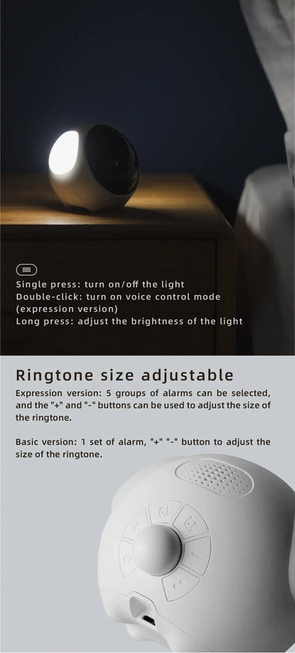 Digital Kids Alarm Clock with Light — Cute Cartoon Emotion Table Clock for Children