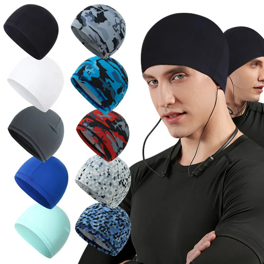 Summer UV Protection Ice Silk Skull Cap - Quick Dry Helmet Liner Hat for Men & Women, Cycling Running Workout Stretch Beanie