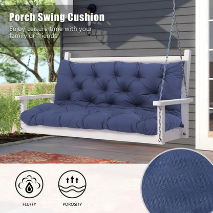 Patio Rocking Chair Cushion - Thick All-Weather Outdoor Seat Pad with Ties & Ergonomic Lumbar Backrest Support