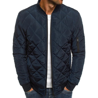 Winter Men's Baseball Collar Jacket - Lightweight Mesh Pressed Vintage Flight Casual Long Sleeve Outerwear