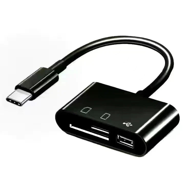 3-in-1 USB Type-C Card Reader - SD TF Memory Card Adapter OTG Converter for Huawei, Samsung, Xiaomi Phones & Tablets