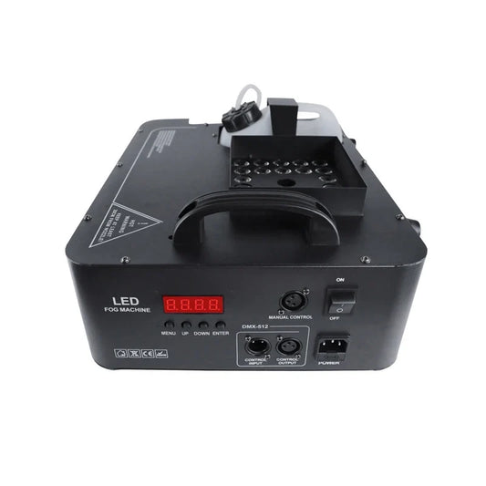 1500W RGB Smoke Machine Fogger - 24 LED Full Color Changing Stage Fog Effect Light for DJ Events, Parties & Performances