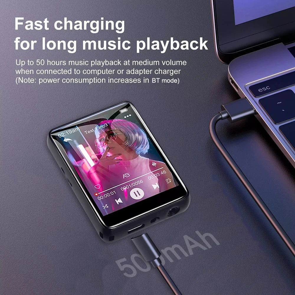 32GB MP3 Player with 2.4" Touch Screen & Bluetooth 5.4 – HiFi Music Player with Speaker, Recorder, Ebook & Photo Viewer