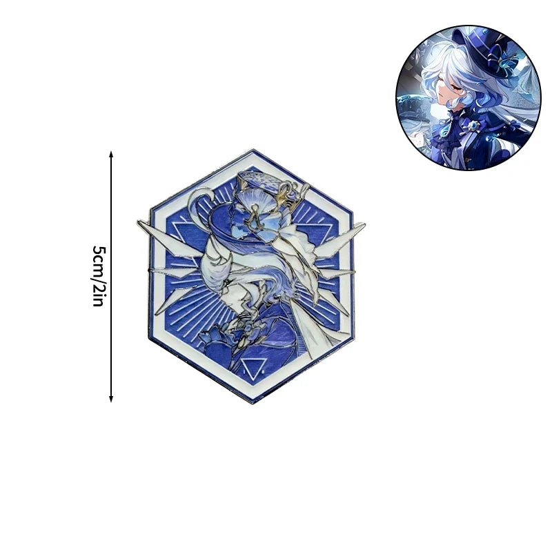 Honkai Star Rail & Genshin Impact Metal Brooch Pins - Cyrene Phainon Flins Columbina Kawaii Cosplay Badges Fan Gift